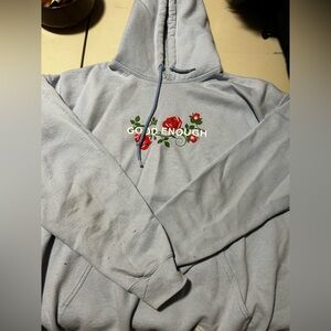 Good Enough Embroidered Hoodie - Light Gray